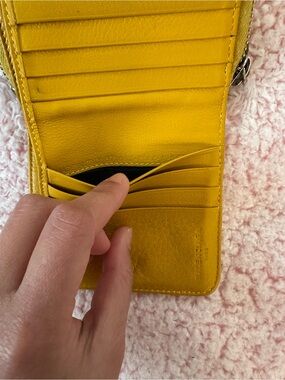 Balenciaga Yellow Leather Cardholder Wallet.